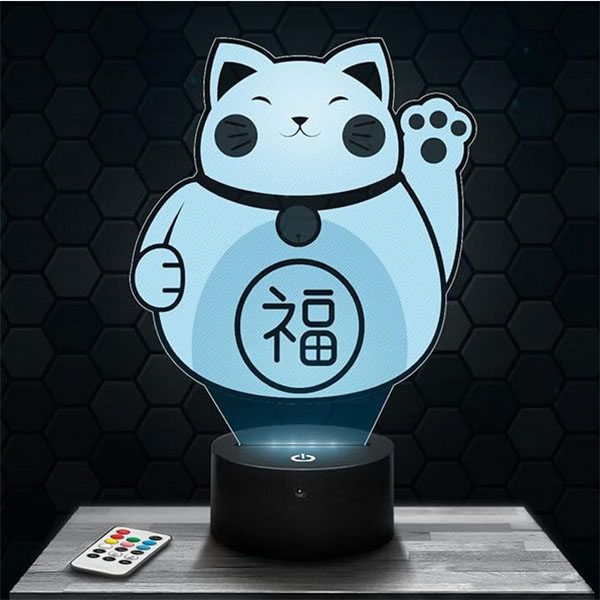 lampe chat chinois