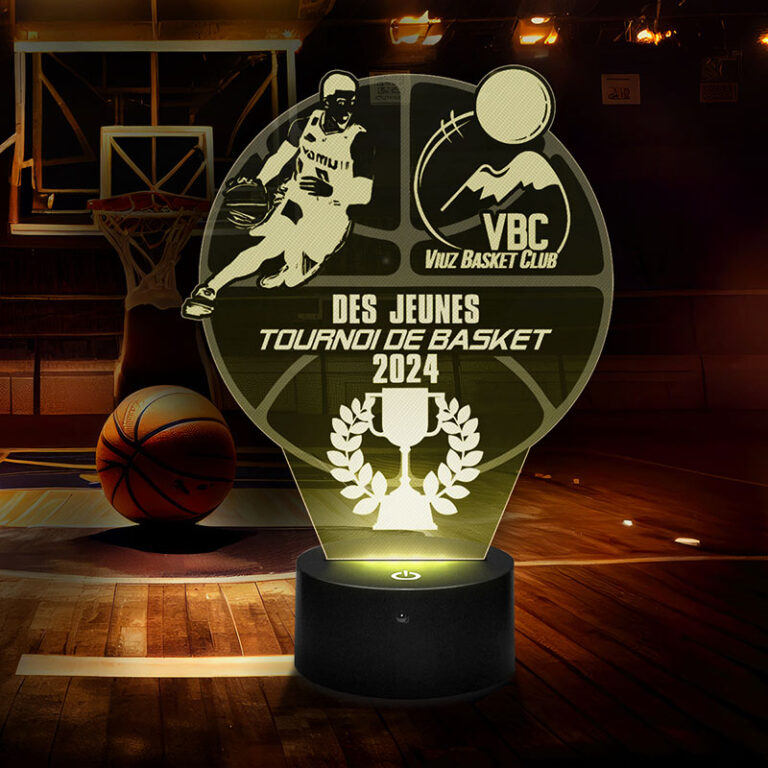 terrain de basket avec trophée